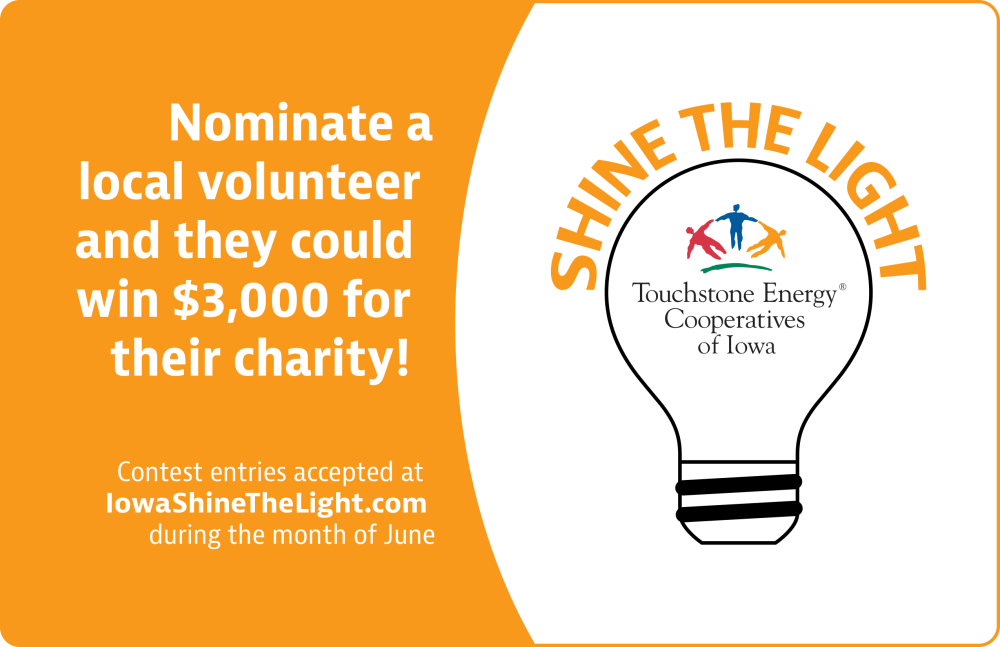 Shine the Light contest graphic with Touchstone Energy logo