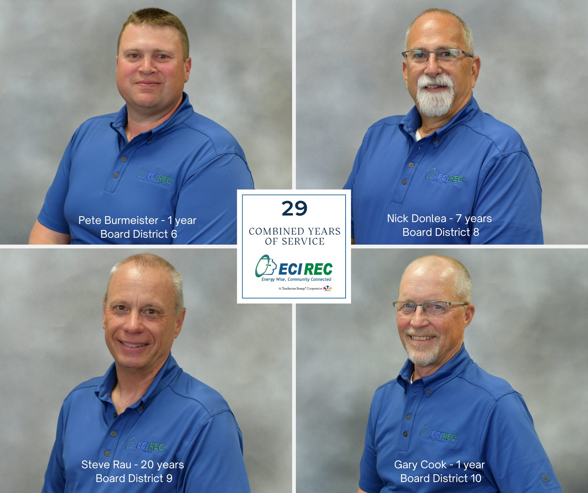 ECI REC Director photos with their information and years of service
