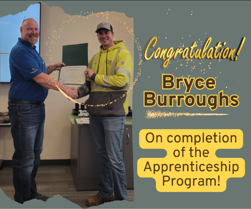 Burroughs Receives His Journey Line Maintainer Certificate