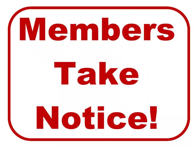 Members Take Notice signage